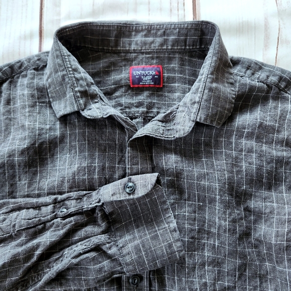 UNTUCKit Other - UNTUCKit "Chauvin" Slim Fit Long Sleeve Button Down Plaid Gray | Men's Size XL